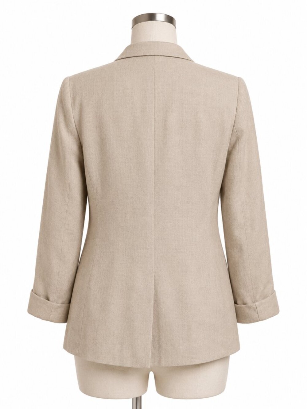 Rachel Zoe Linen Cotton Boyfriend Blazer Large Tan Oatmeal - Picture 7 of 8